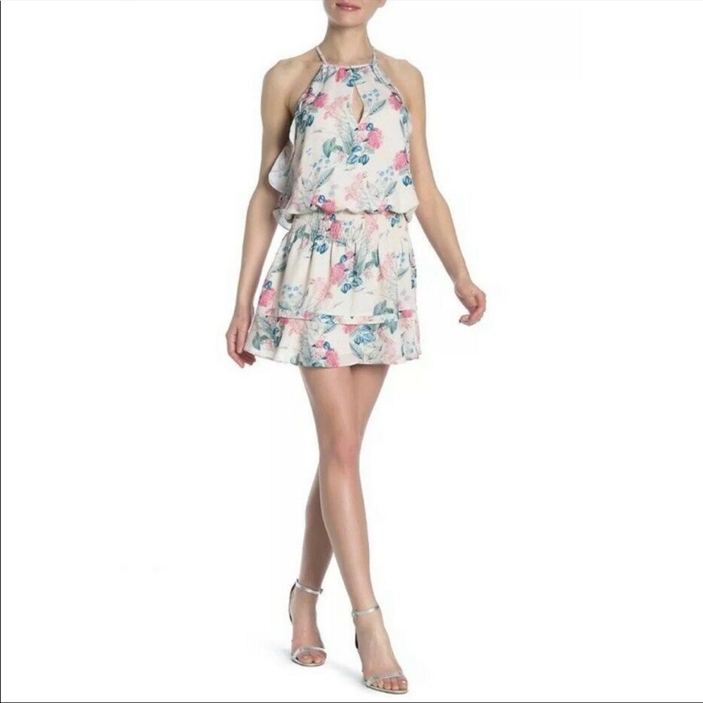Parker floral keyhole mini dress; Size M